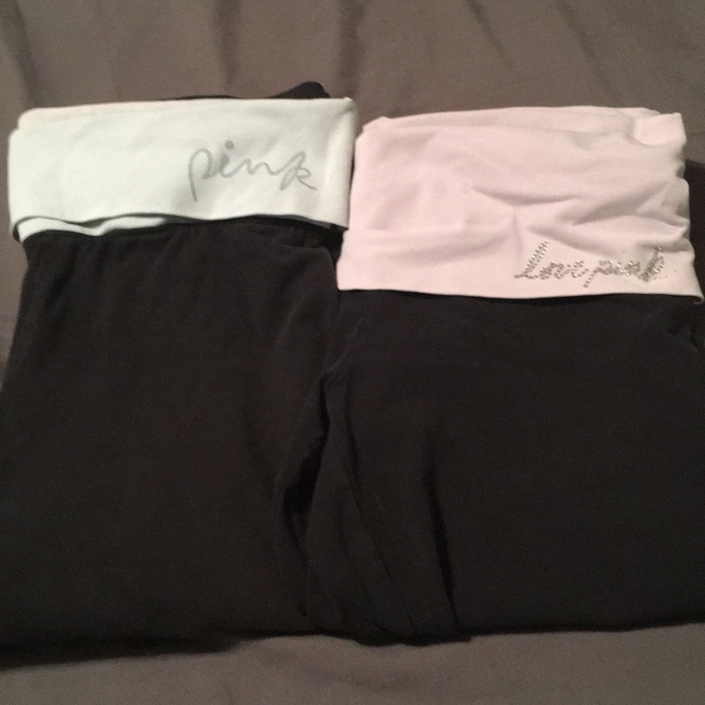 2 Pink yoga capris